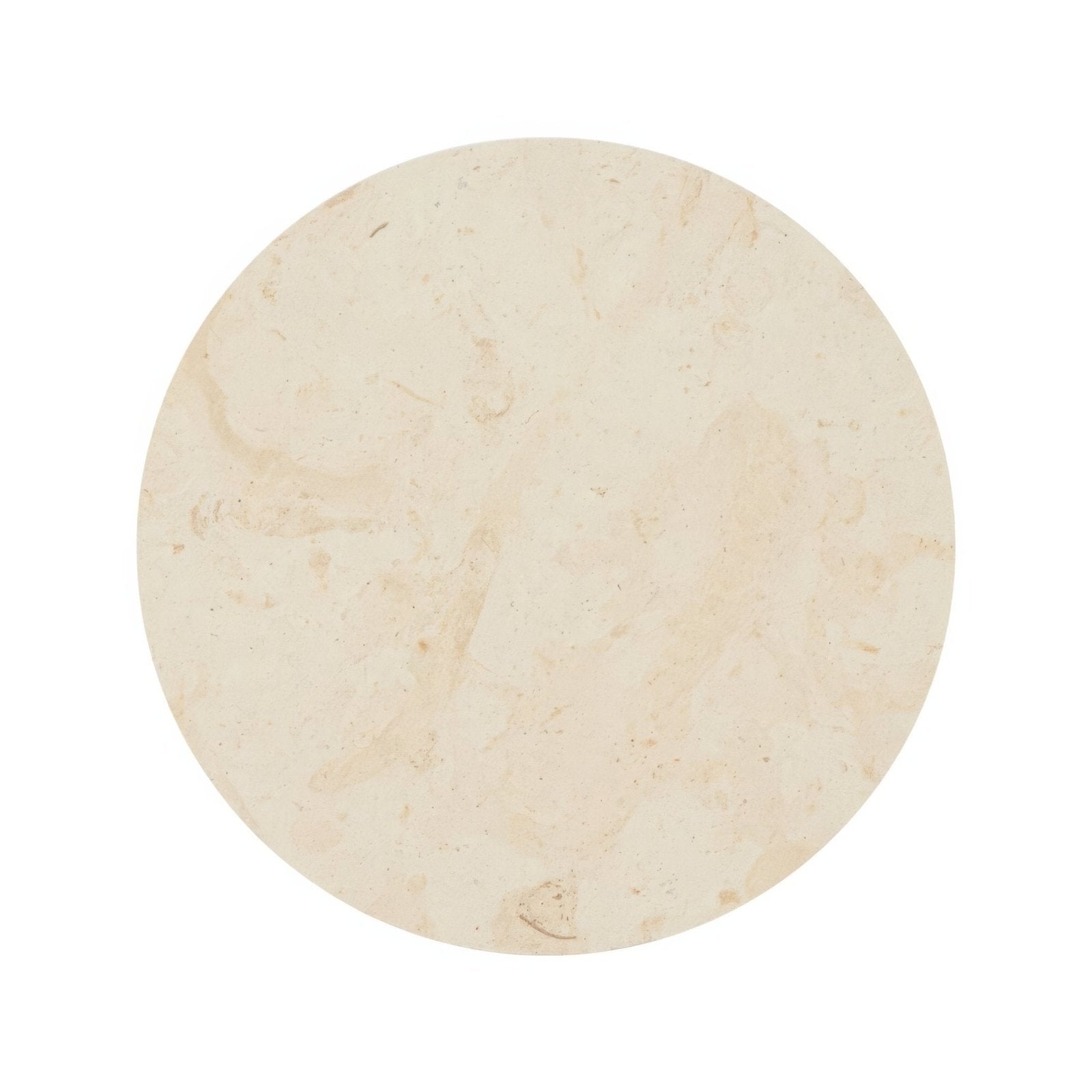 Cream-colored circular stone tile blends tarla circle with subtle natural veining ideal for flooring and walls