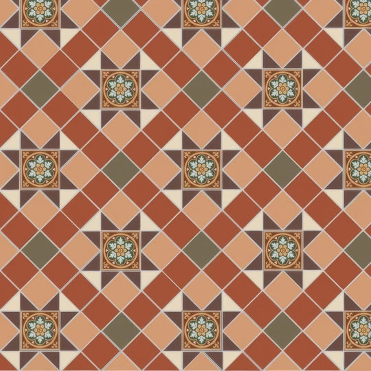 Blenheim Brown, Buff, Green, Red & White with Livingstone Green on Buff - alternate view