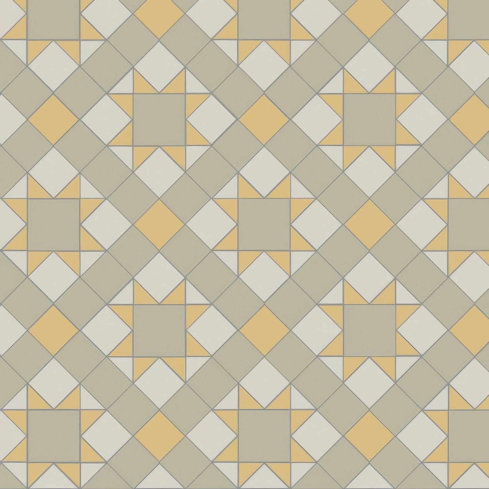 Geometric patterned tile blenheim chester mews with diamond and star design in dover white and hawthorn yellow tones