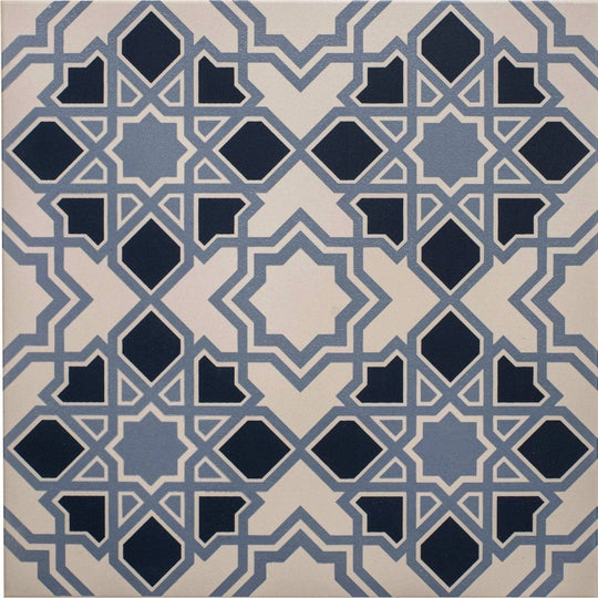 Bolero Light/Dark Blue on Chalk - alternate view