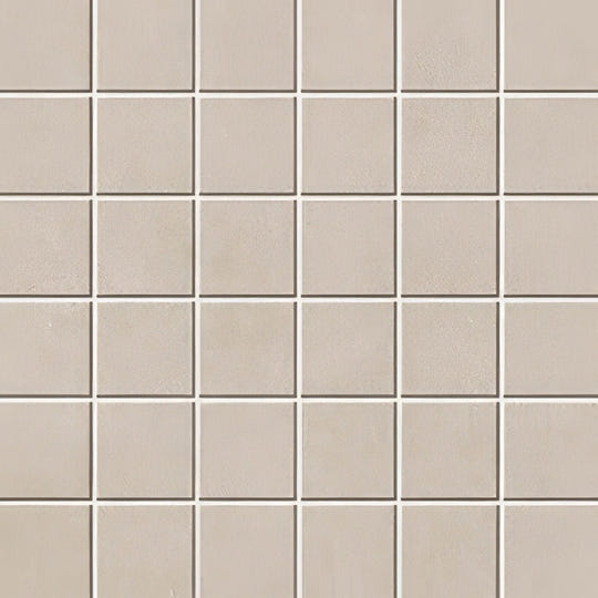 Beige square mosaic tile boost white mosaico 30 x 30cm with subtle texture and light gray grout lines