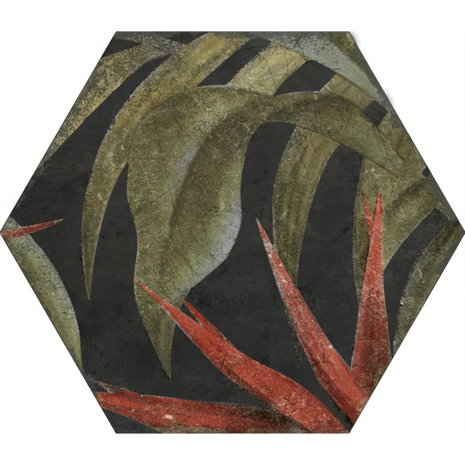 Botanical Hexagon Black Floral