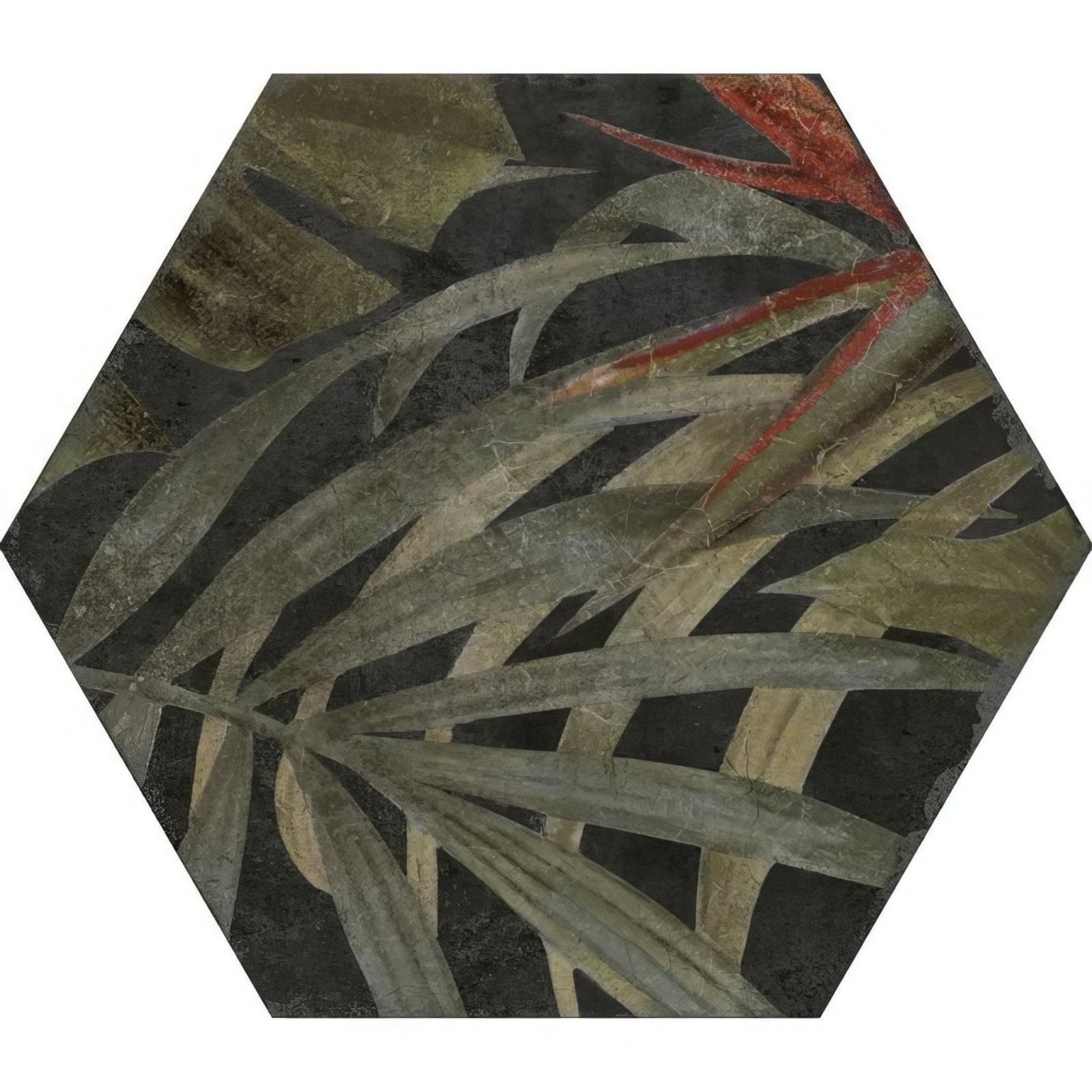 Botanical Hexagon Black Floral