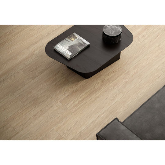 Bowland Oak light oak wood-effect plank tile with a natural grain