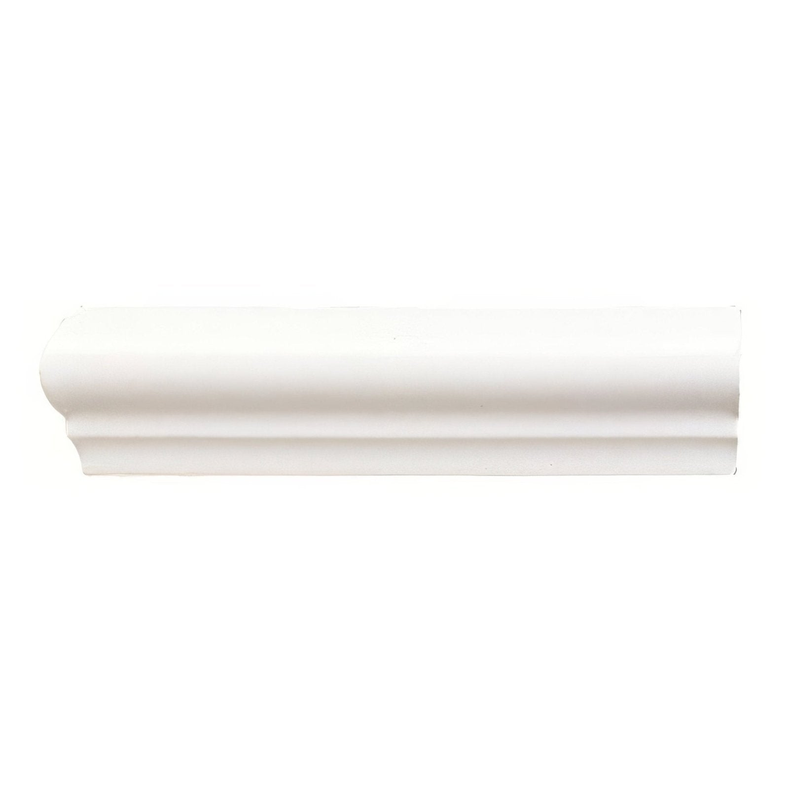 Brilliant white albert left external corner crown molding with smooth painted classic profile in white