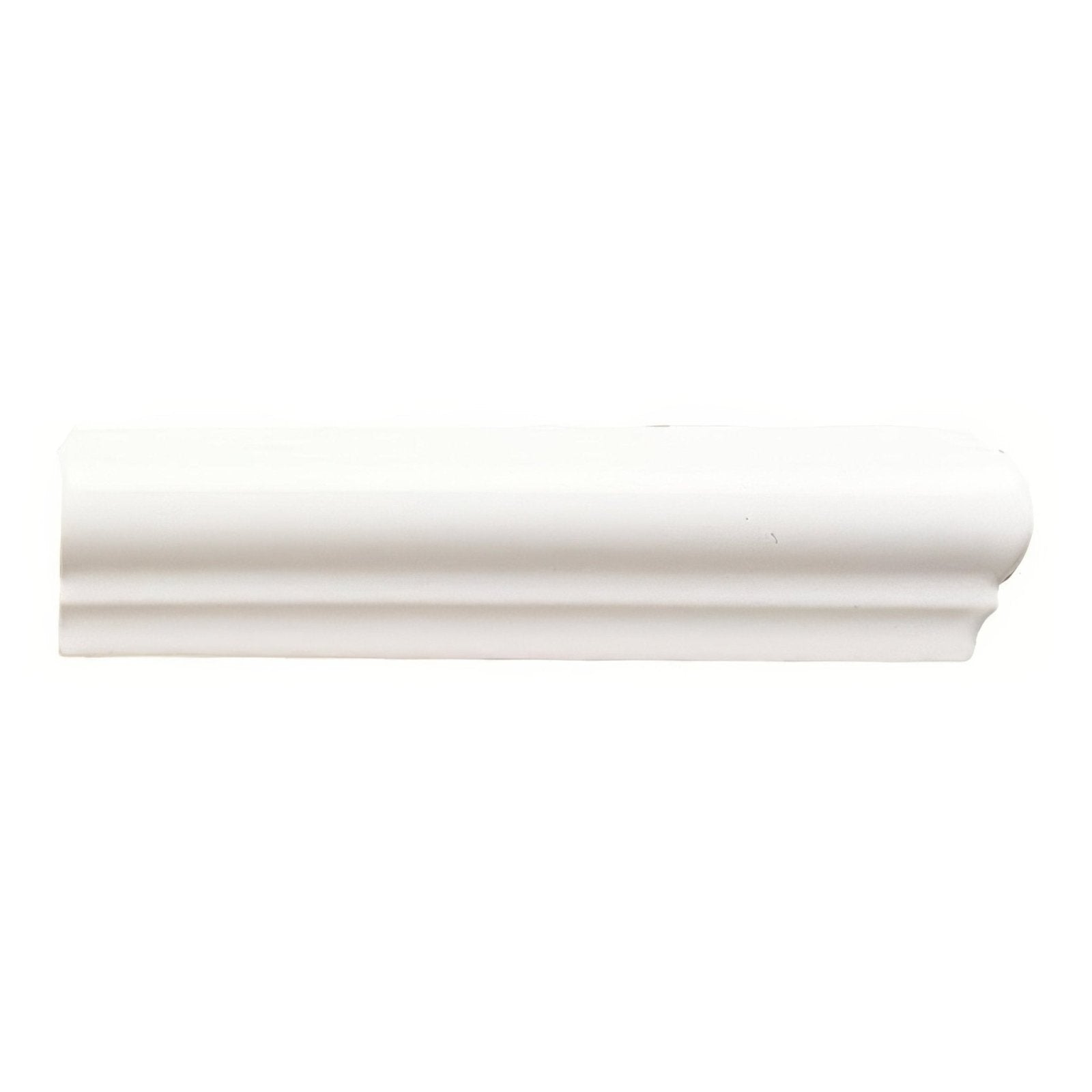 Brilliant white albert right external corner crown molding with smooth painted finish and classic profile