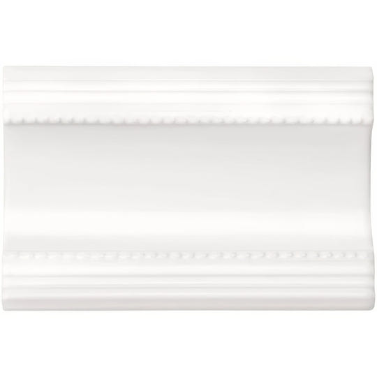 Brilliant White Plain Cornice Ceramic Wall Tile 152x75mm - alternate view