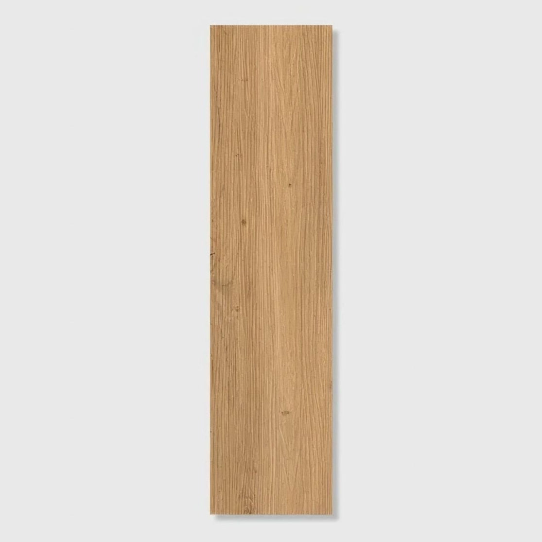 A light brown oak wood plank with natural grain and subtle knots from burley minerale herringbone click tile