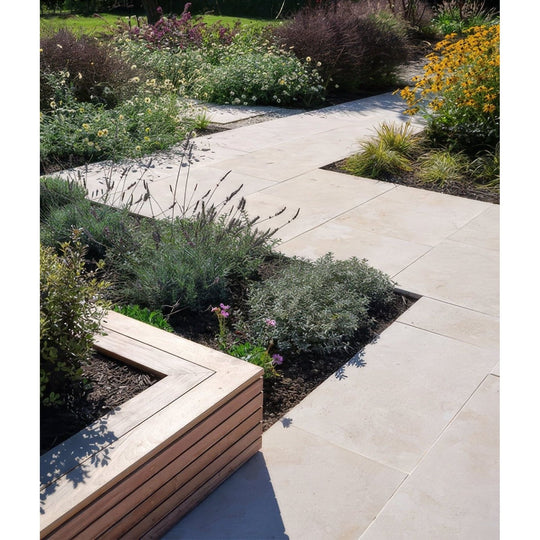 Buscot Limestone Paving Etched Finish Floor Tile 60x90cm - alternate view