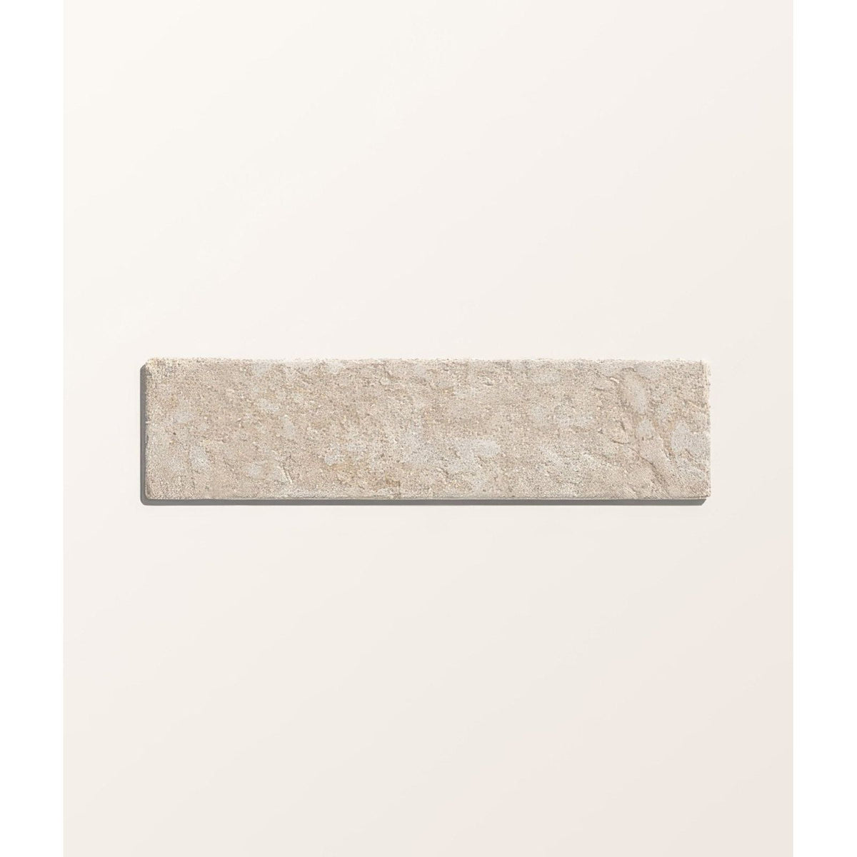 Beige rectangular buscot limestone tile with tumbled and etched textured natural surface for flooring use