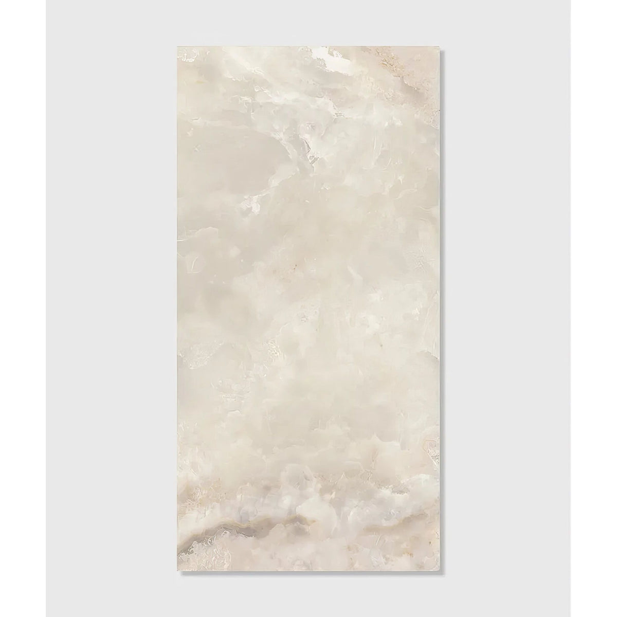 Cream-colored california porcelain beige marble tile with subtle veining and polished reflective surface