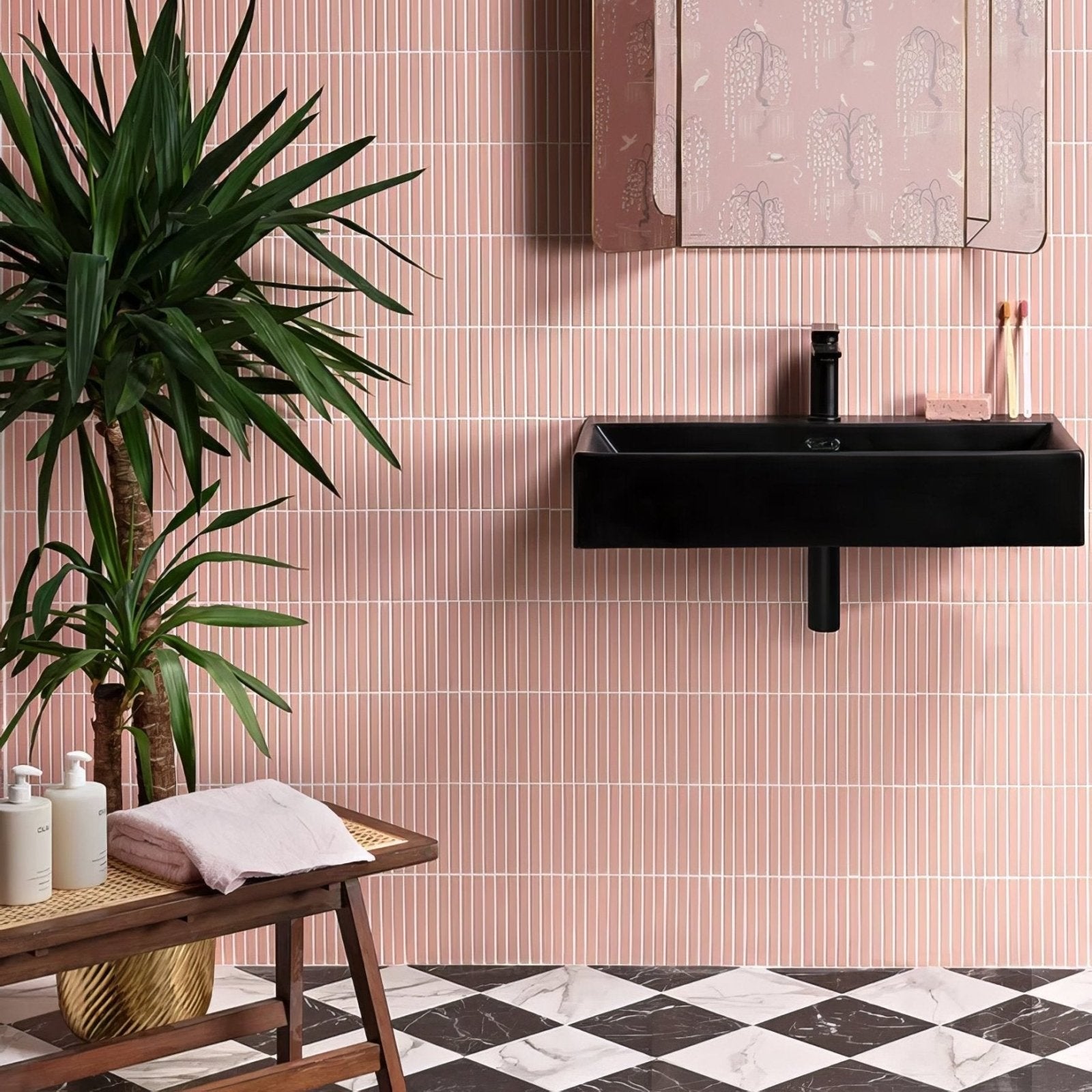 Candy Cane Porcelain Mosaic Rose