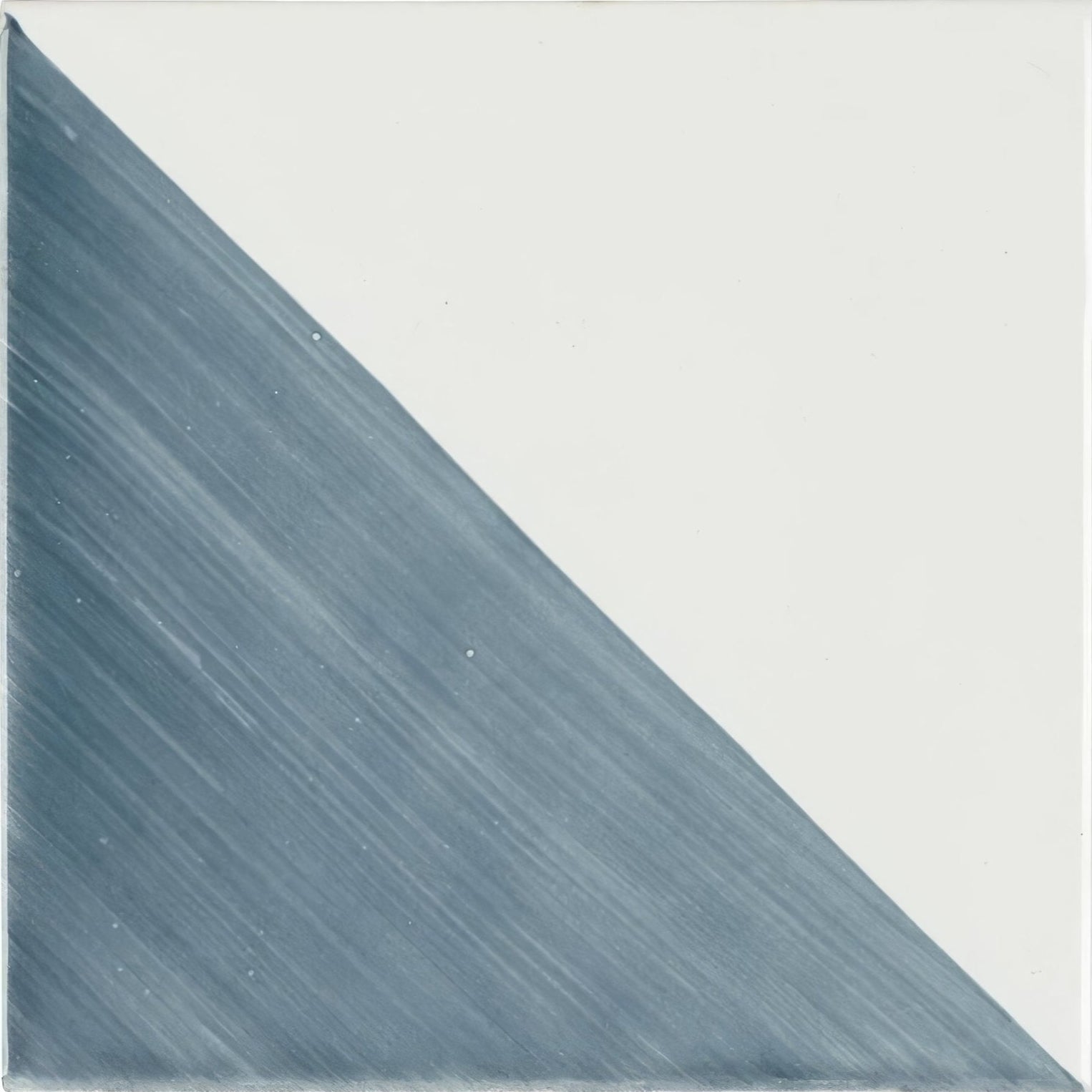 Capri Ocean hand painted tile with a minimalist abstract design featuring diagonal cool gray and off-white tones