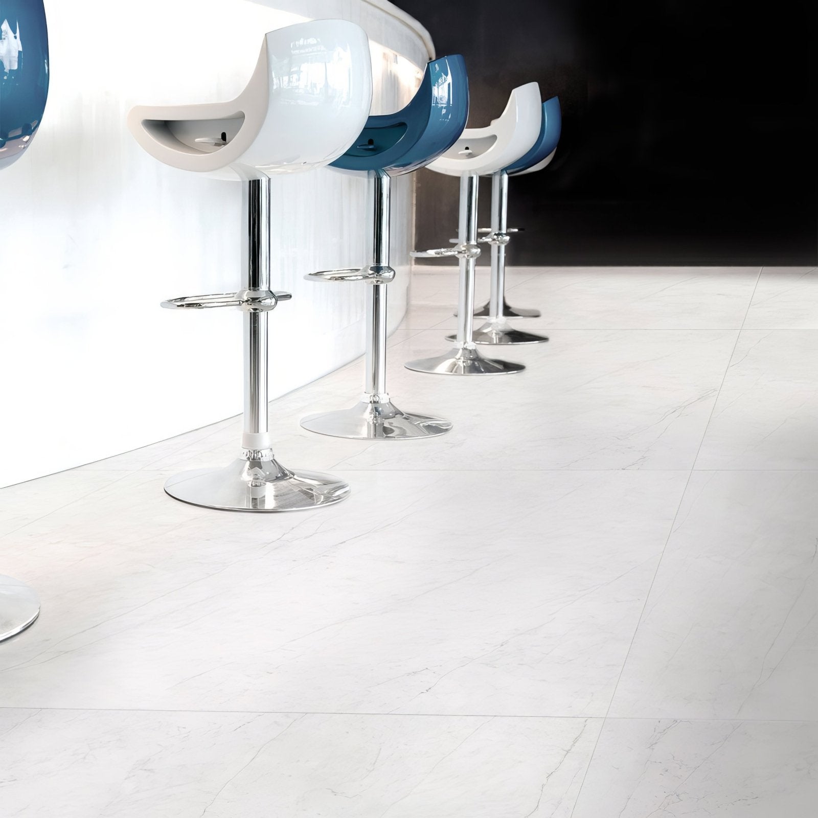 Carrara Gioia Polished Porcelain 120 x 120cm white marble-effect tile with grey veining