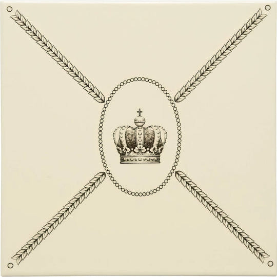 Cartouche with Sovereign Crown Charcoal Grey on County White