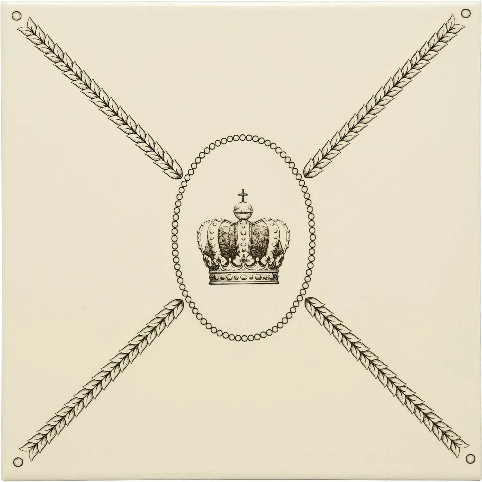 Cartouche with Sovereign Crown Charcoal Grey on County White