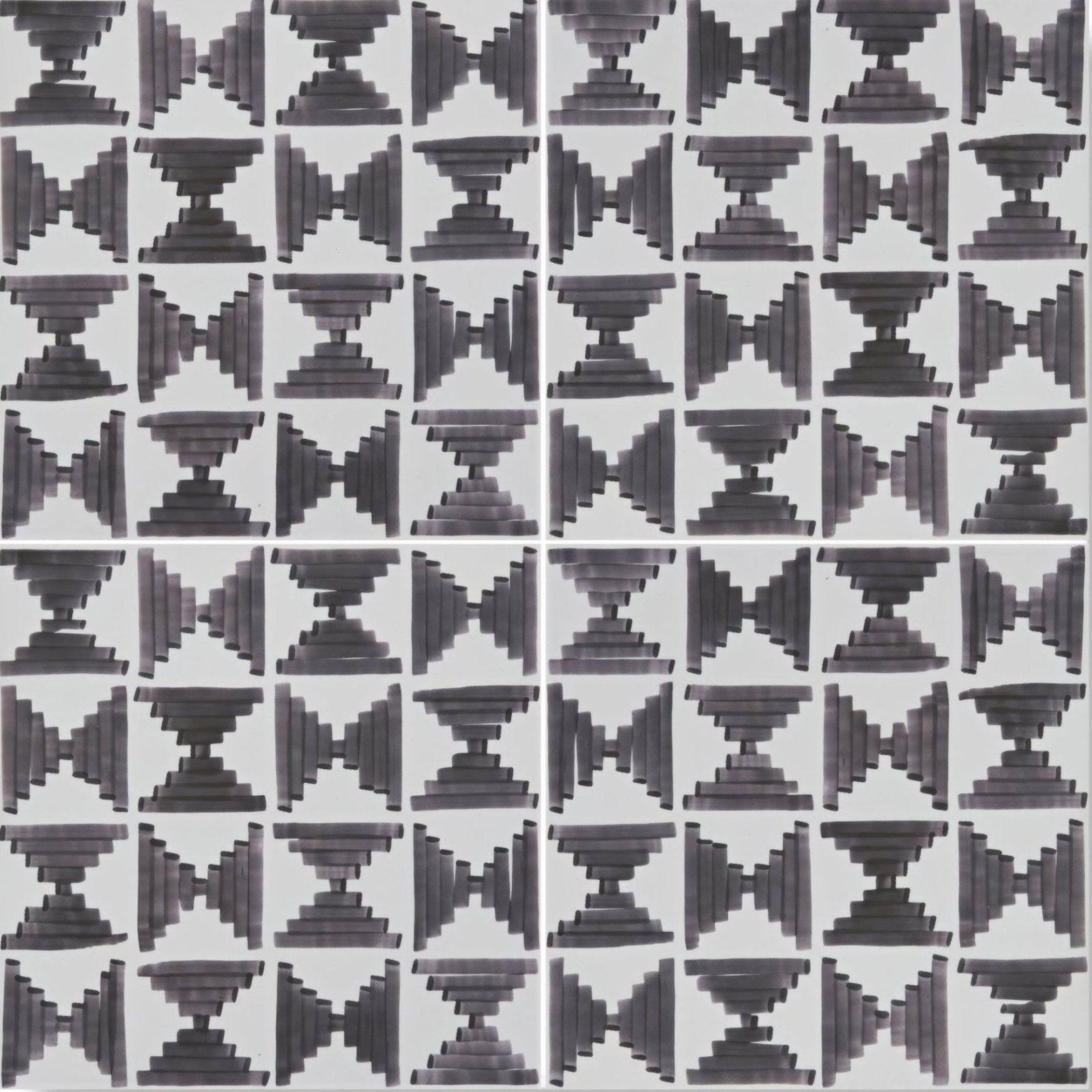Casino poker patterned tile showing black and gray geometric patterns arranged in a grid for flooring or walls
