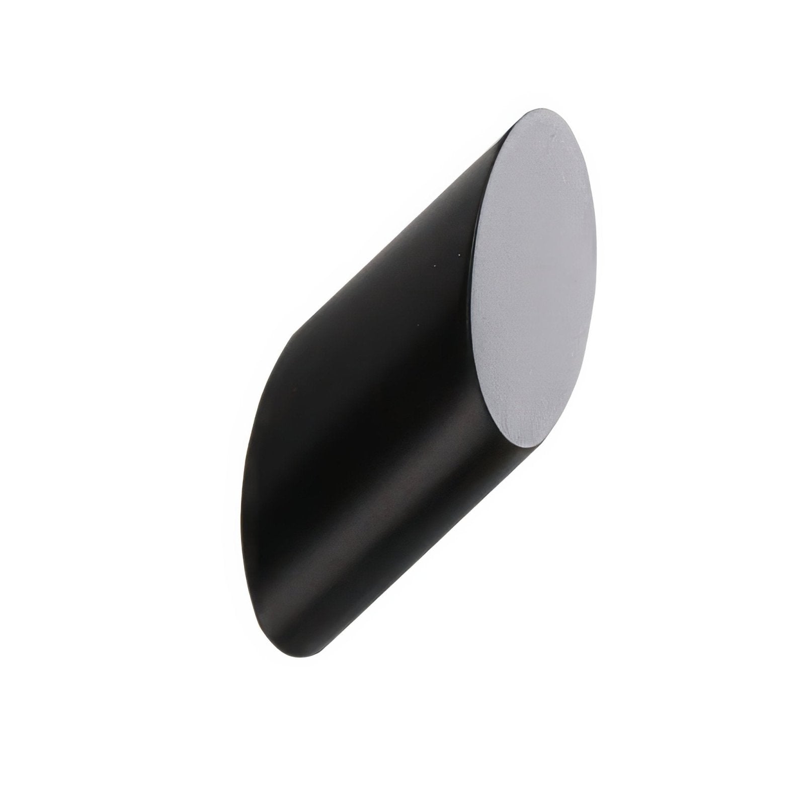 Cassidy hook black cylindrical wall-mounted light fixture with sleek modern design and contrasting white circular face