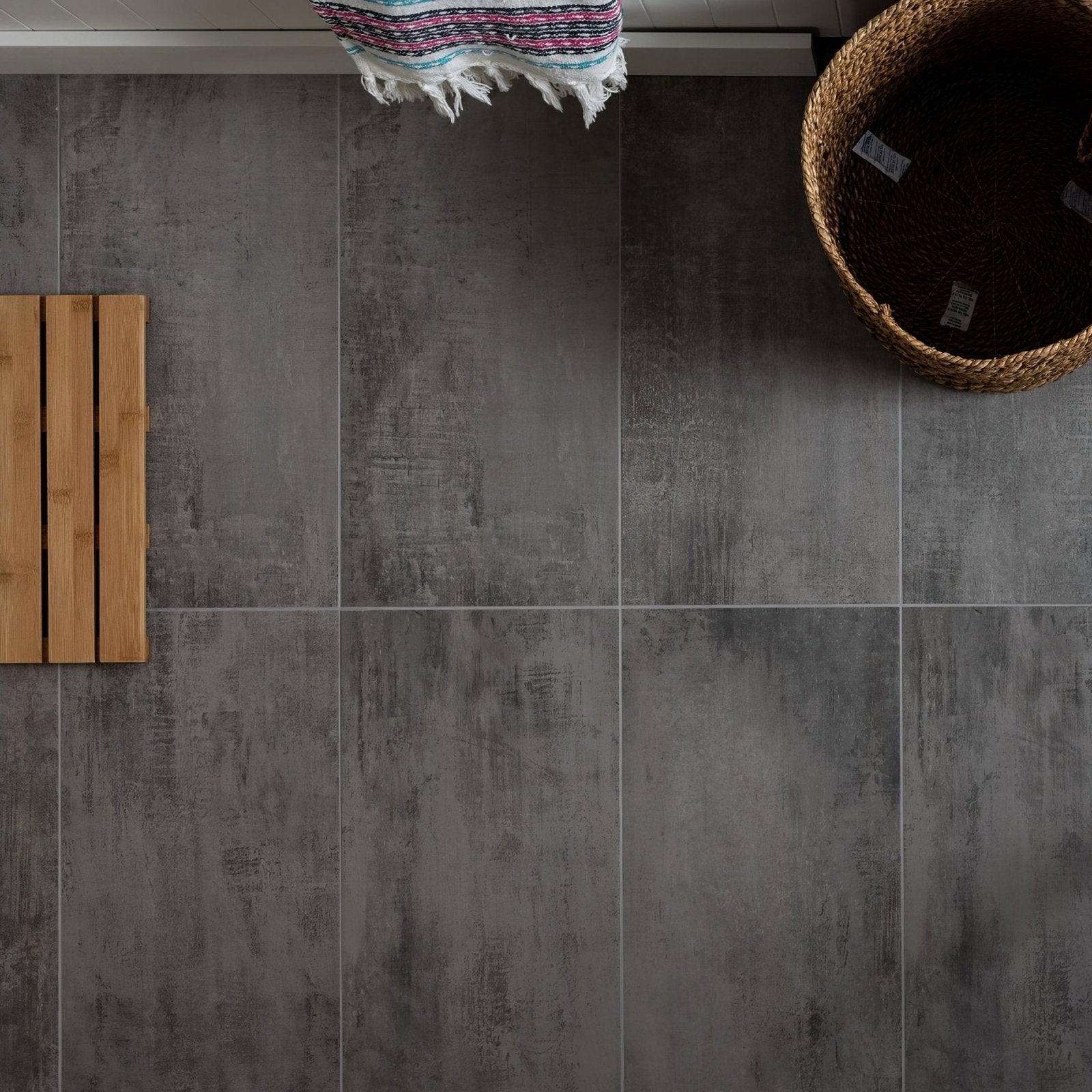Celaya grey matt glazed porcelain floor tiles with gray concrete effect and textured matte finish