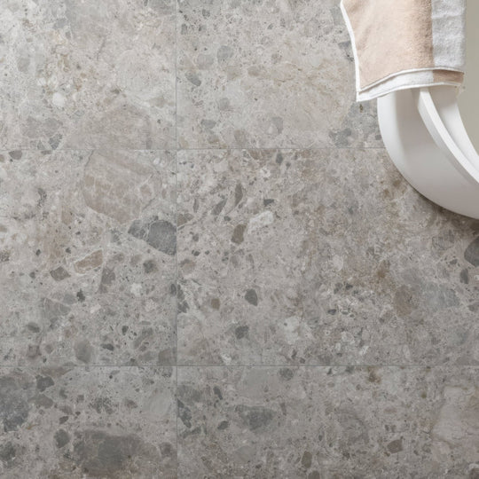 Ceppo gris 60 x 30cm gray terrazzo floor tiles with speckled stone-like texture for durable indoor flooring