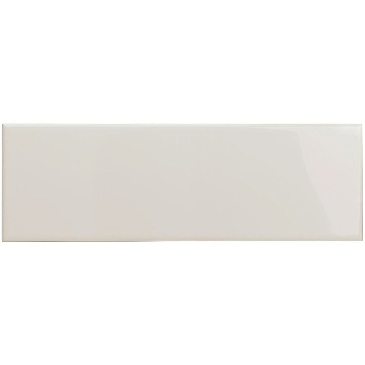 Chancel Grey Large Brick 228x75mm, a glossy pale grey ceramic wall tile in the elongated brick format