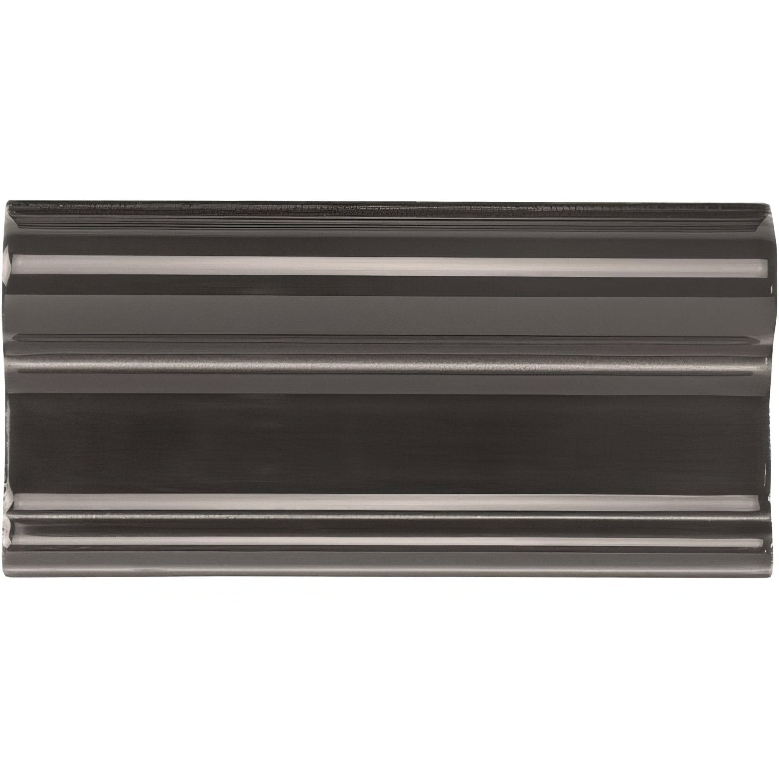 Charcoal grey victoria moulding black glossy ceramic tile with classic raised relief design for wall decoration