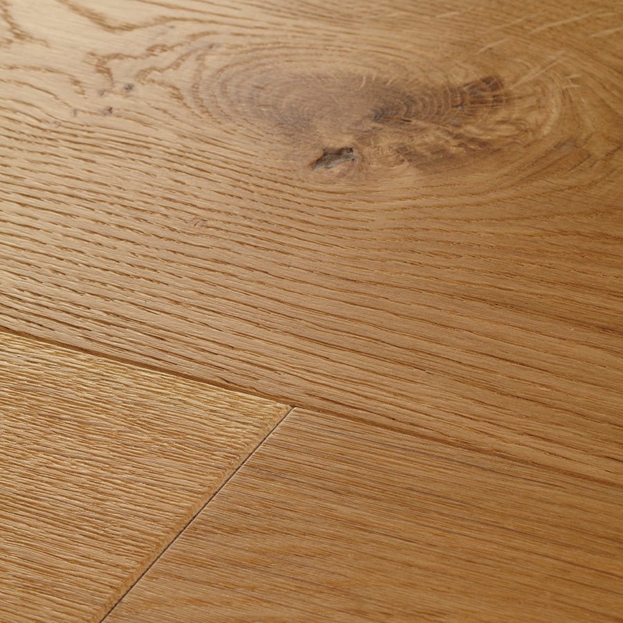 Chepstow rustic oak light oak hardwood flooring with natural wood grain pattern and visible knot detail