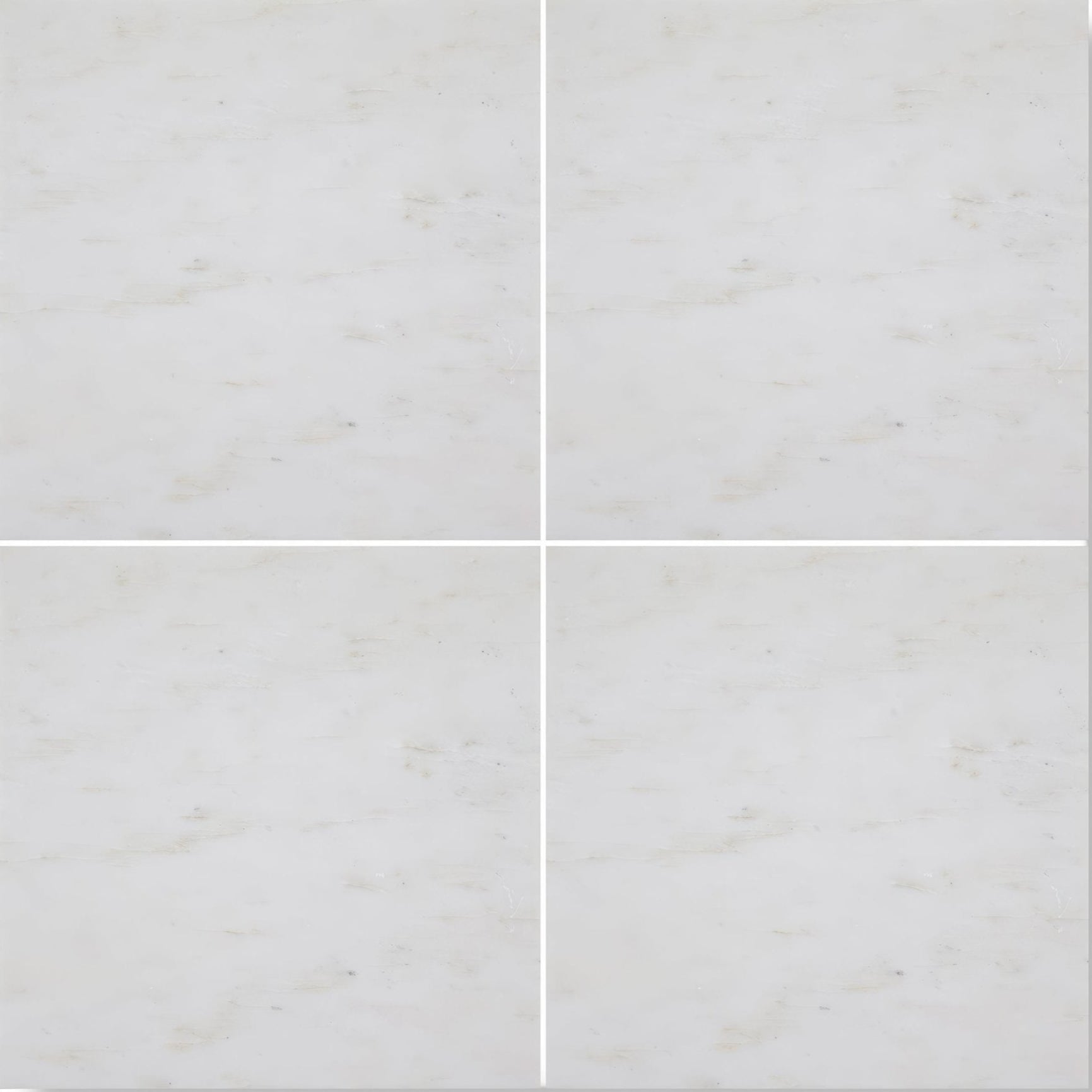 Chequers Court white marble square tiles with subtle gray veining featuring a marble-effect finish