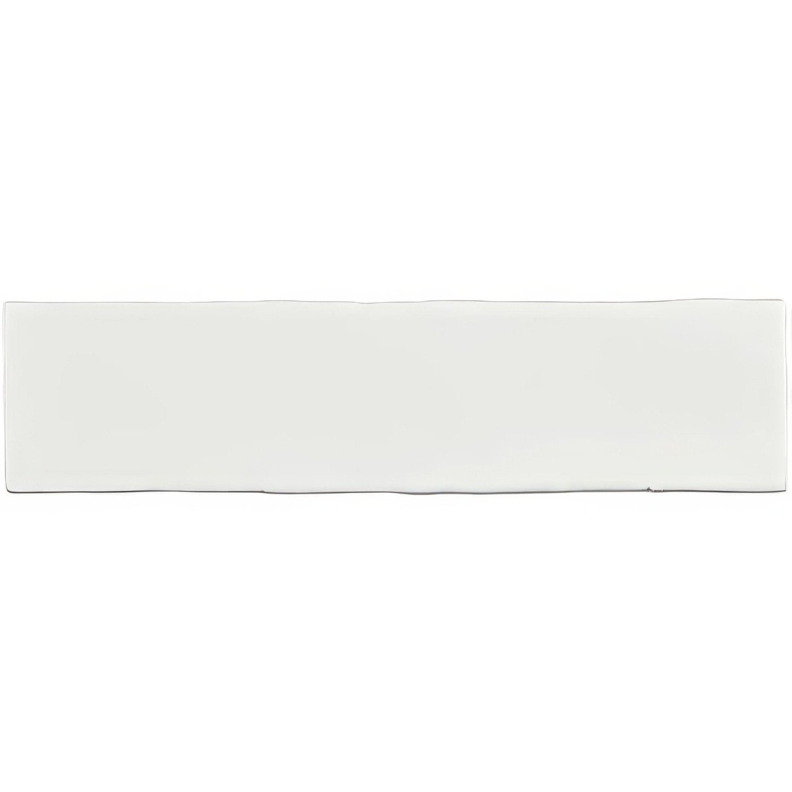 A sleek white rectangular china white large brick tile with a smooth glossy finish and minimalist design