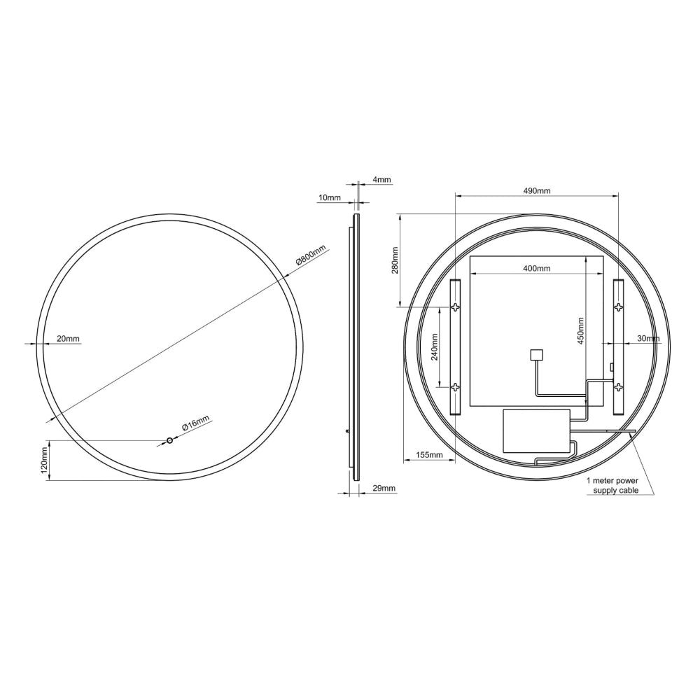 Cleo Round Mirror 80cm - Origins Living, view 10