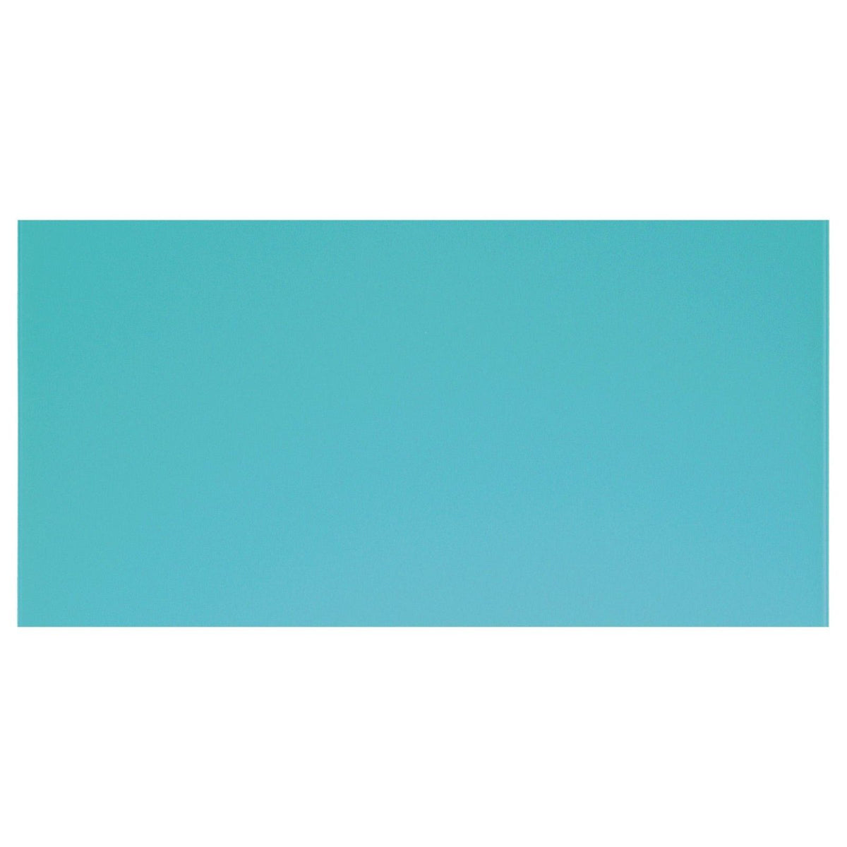 Solid teal rectangular colorado clear glass brick tile with a smooth glossy finish for decorative use
