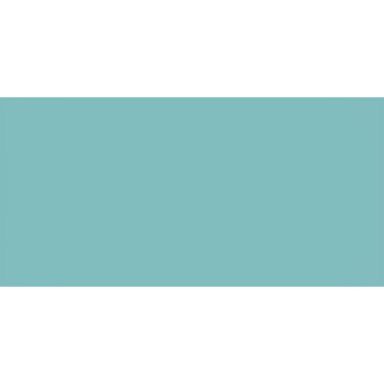 Columbia clear glass brick featuring a solid teal rectangular panel with a smooth glass surface