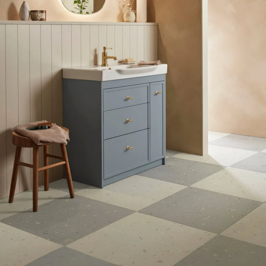 Confetti Blue Terrazzo Effect Tile 60x60cm - Porcelain - Matt