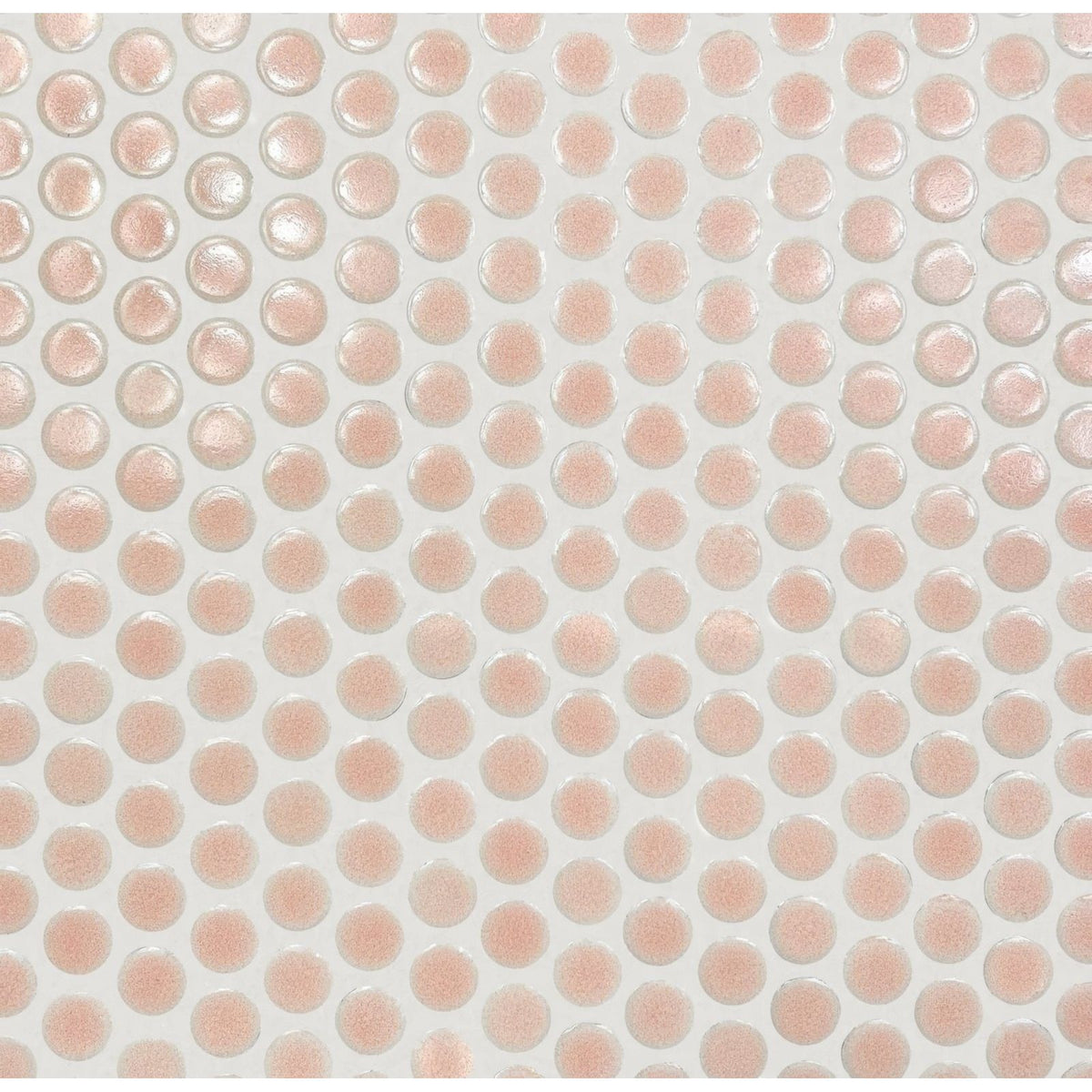 Copenhagen penny round pink mosaic featuring pink metallic circular mosaic tiles for decorative surfaces