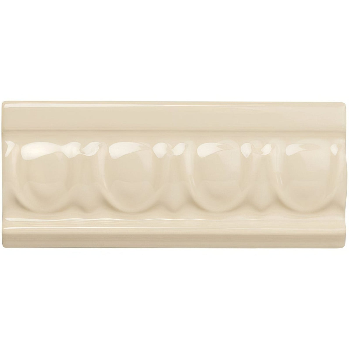 County White Egg & Dart Moulding Ceramic Wall Tile 152x65mm - Gloss