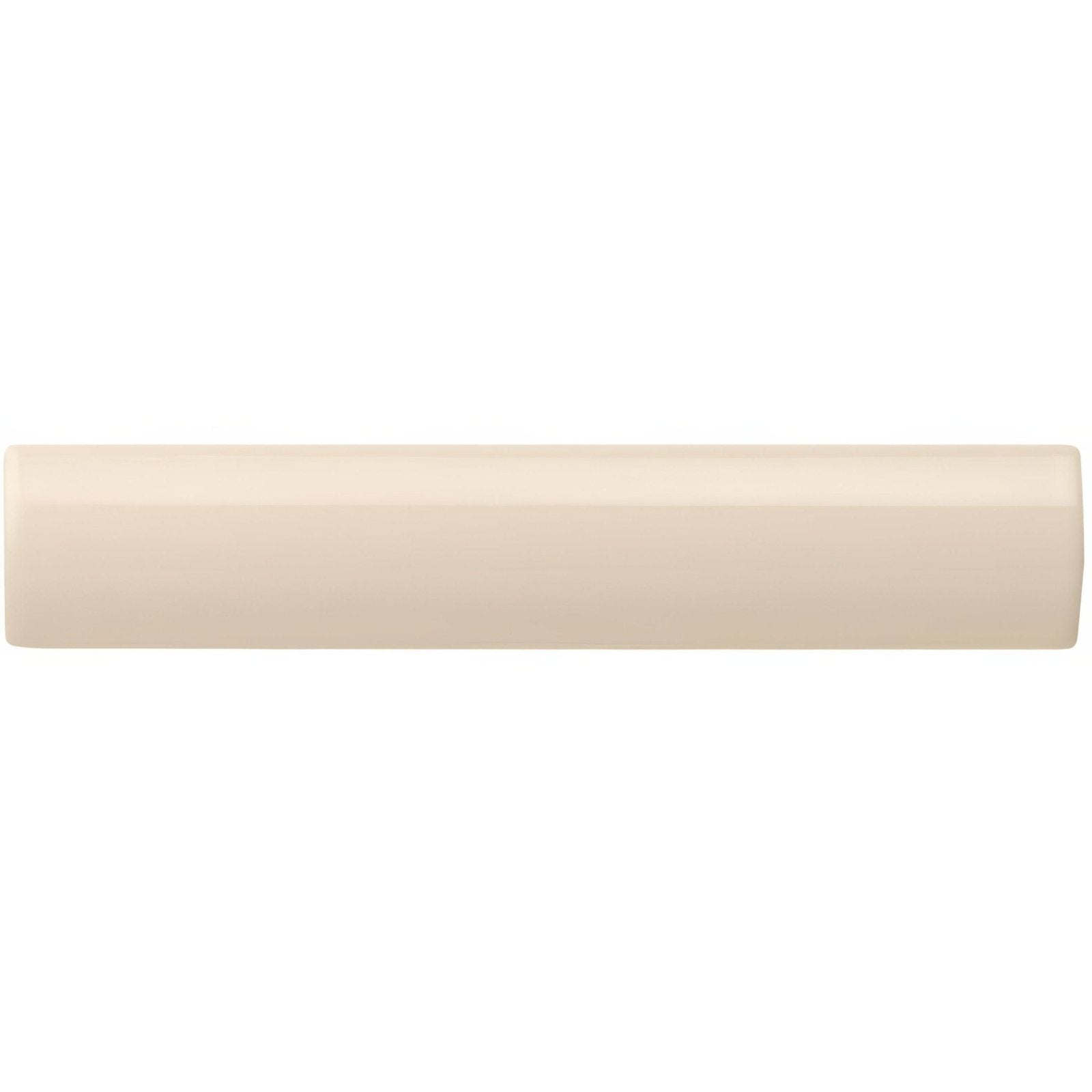 Cream-colored smooth ceramic drawer pull with sleek rectangular design for county white external corner trim