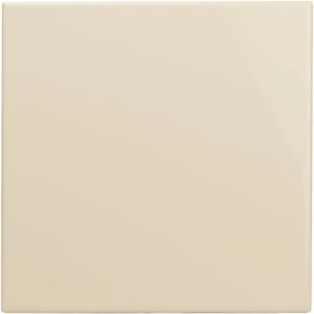 Cream-colored square ceramic county white field tile with a smooth glossy finish for wall and floor use