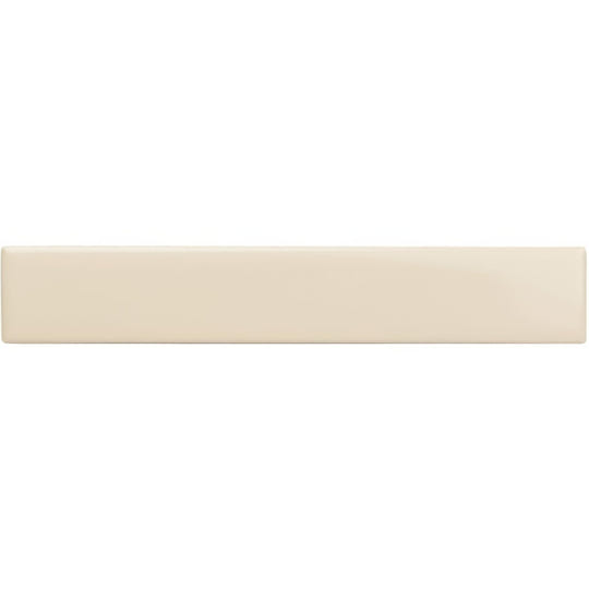 Cream-colored county white rectangle ceramic tile with smooth glossy finish and rectangular shape