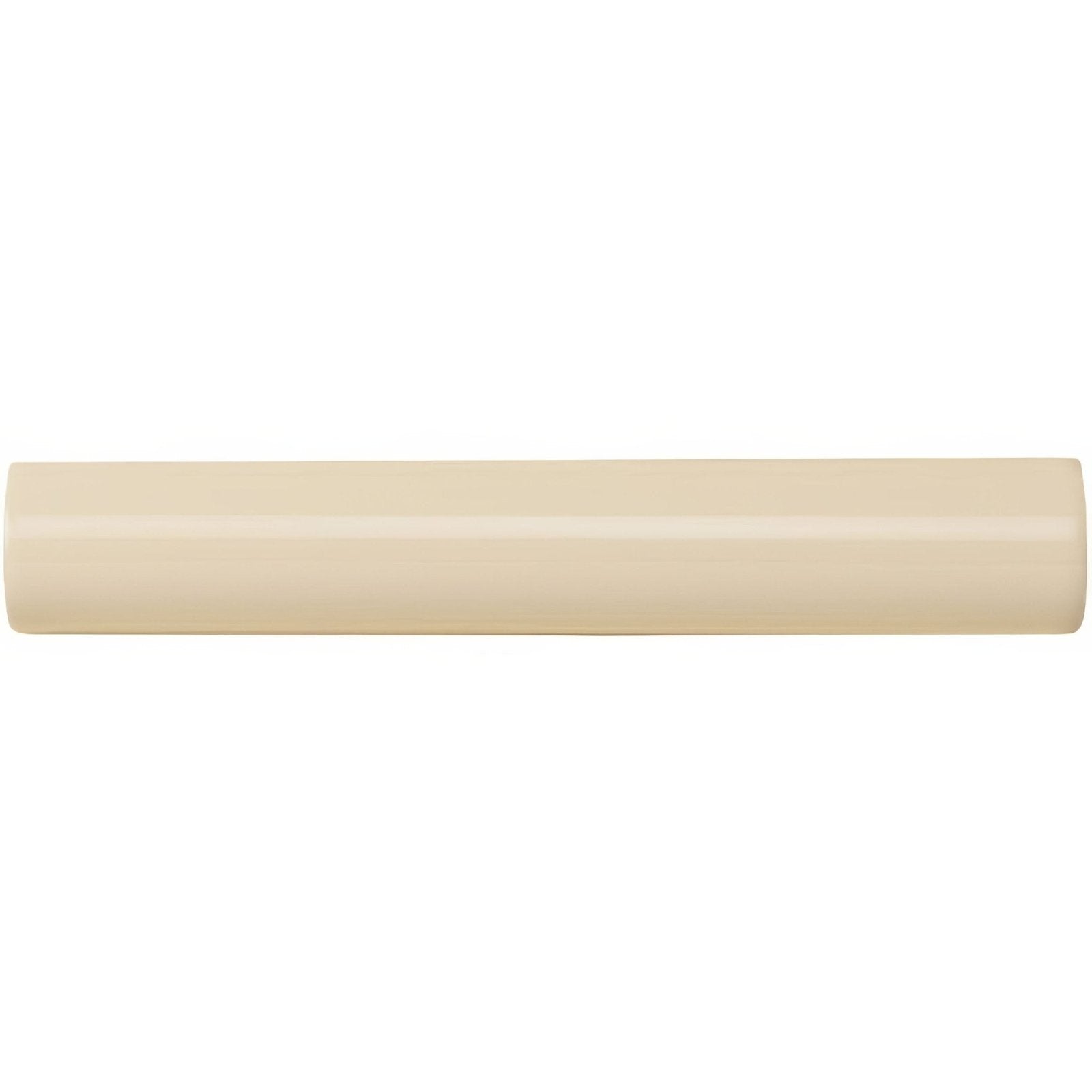 Cream-colored glossy cylindrical pipe with smooth uniform surface from county white sigma moulding product range
