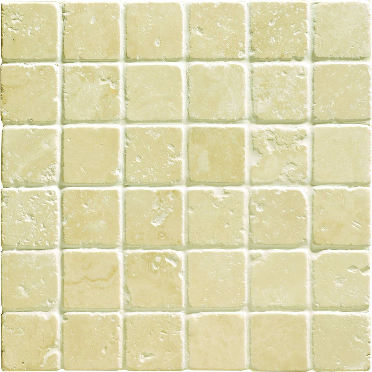 Beige crema 4.8 venetian stone mosaic tile with natural travertine texture and subtle tone variations