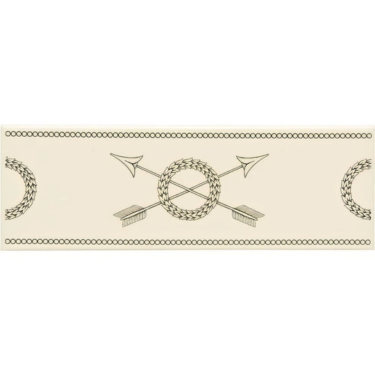 Crossed Arrows Border Charcoal Grey on County White