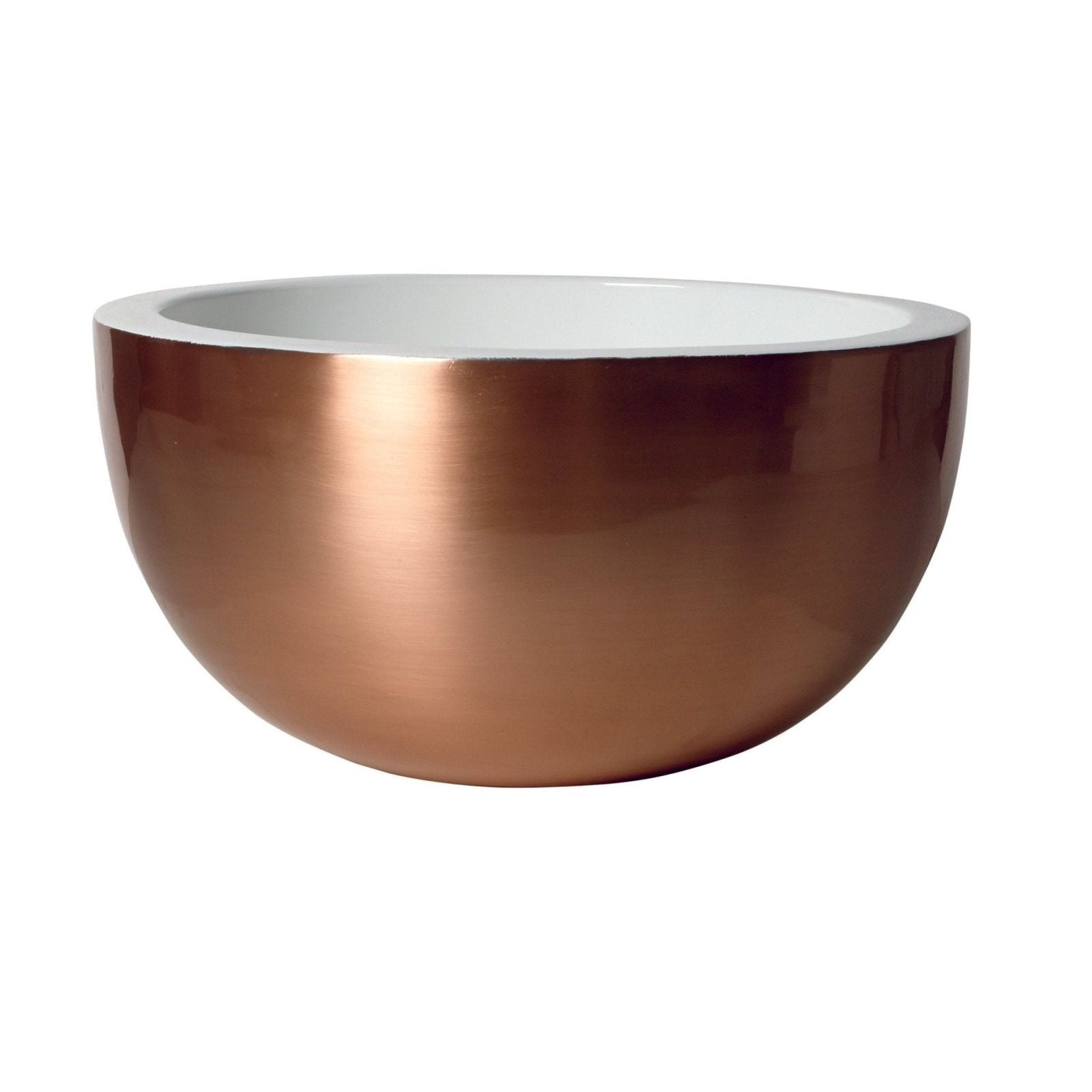 Cyprus Brushed Copper & White Enamel Bowl