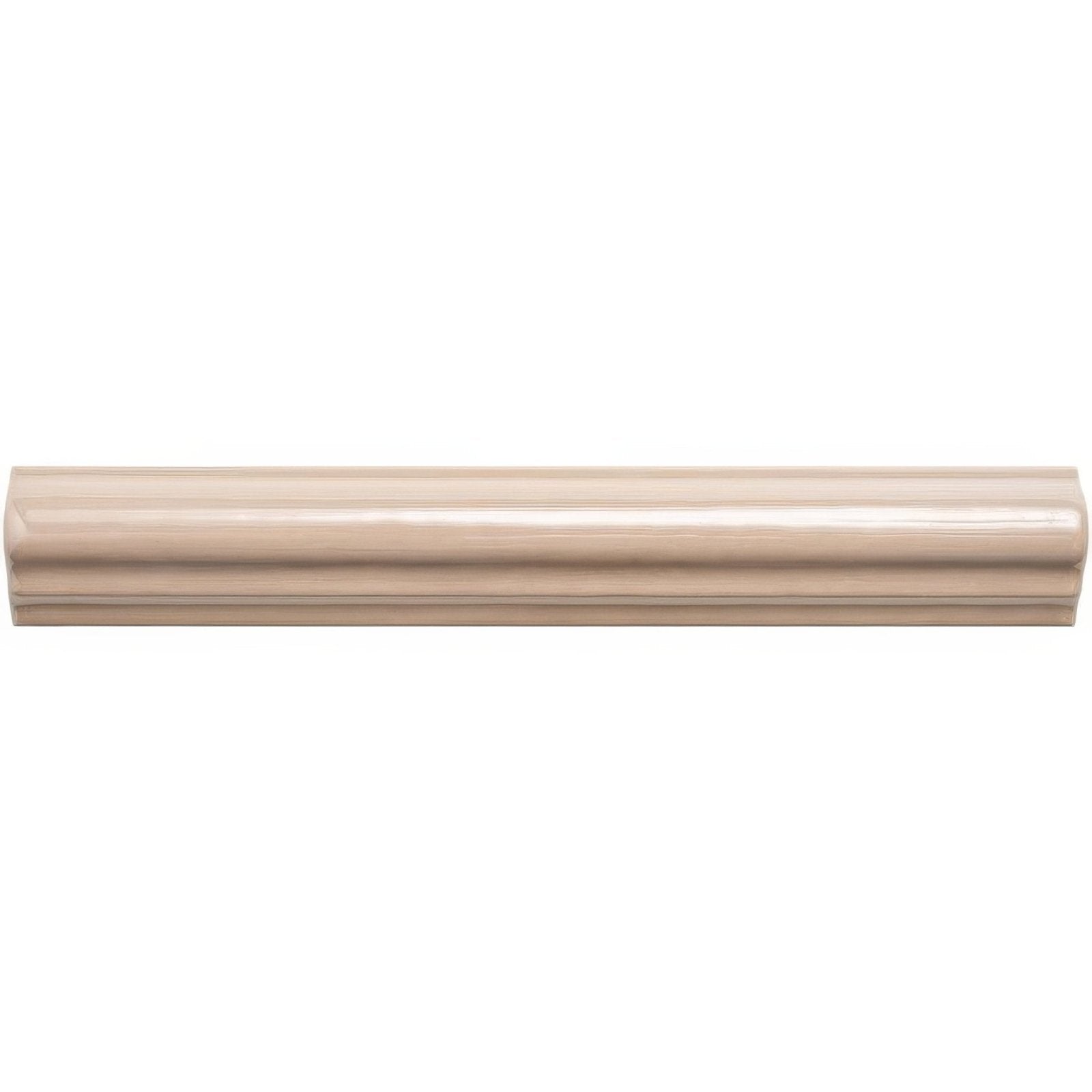 Beige glossy ceramic damask ogee crown molding designed for elegant decorative ceiling trim