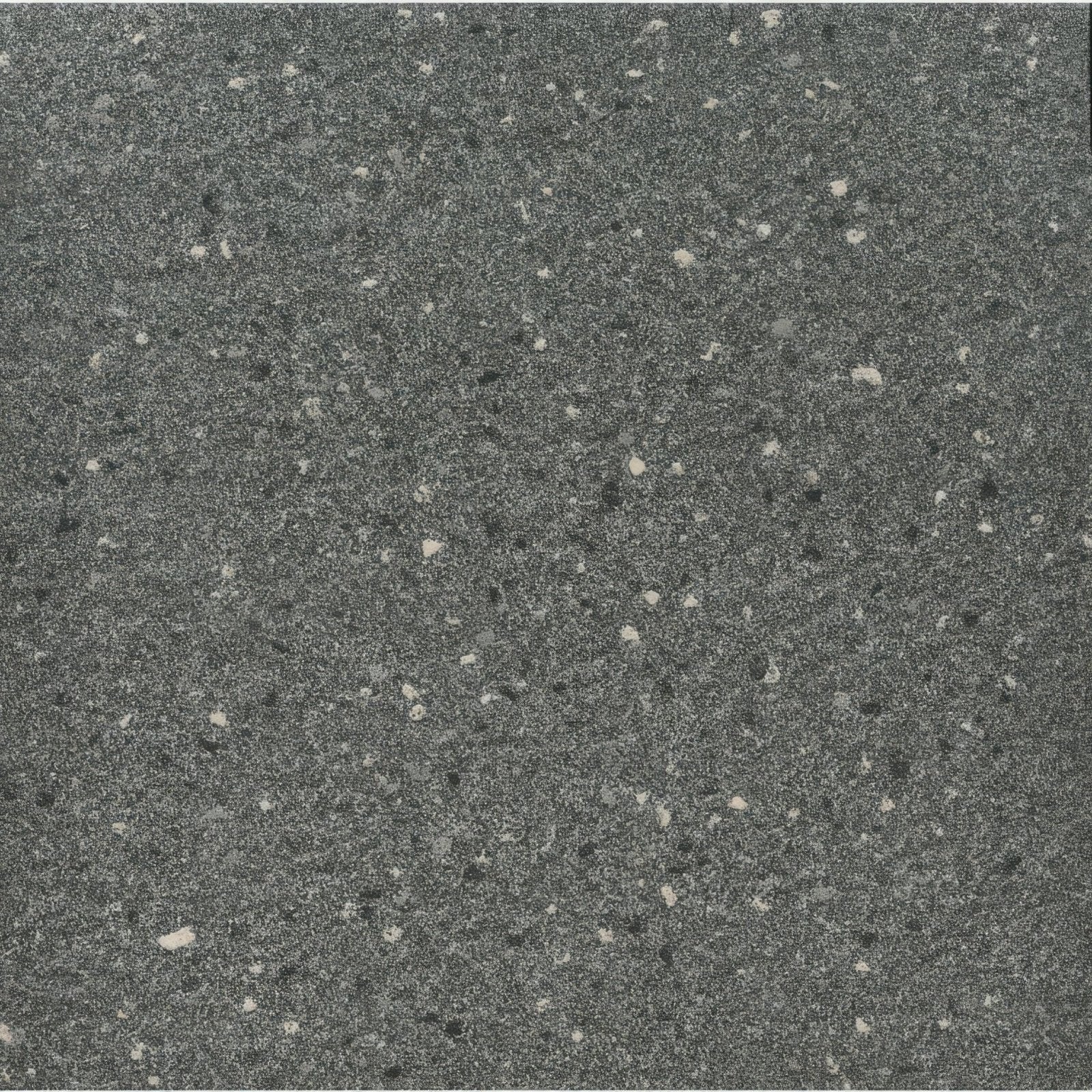 Dark grey pebbled aggregate quarry tile 300x300x11mm with speckled white and black dark gray granite countertop texture