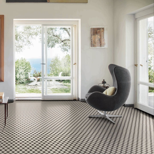 De-Segni MOUC 20 x 20cm grey and white geometric patterned tile
