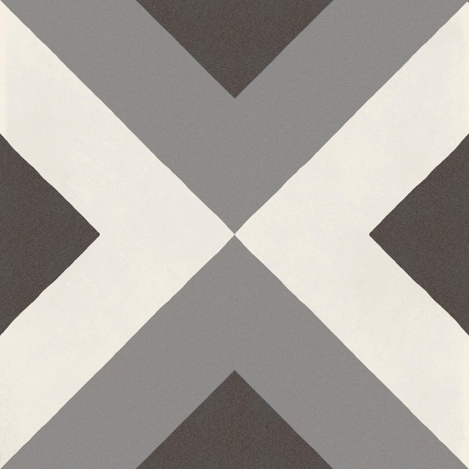 Geometric tile desegni mouk 20 x 20 cm with intersecting diagonal stripes in shades of gray and off-white