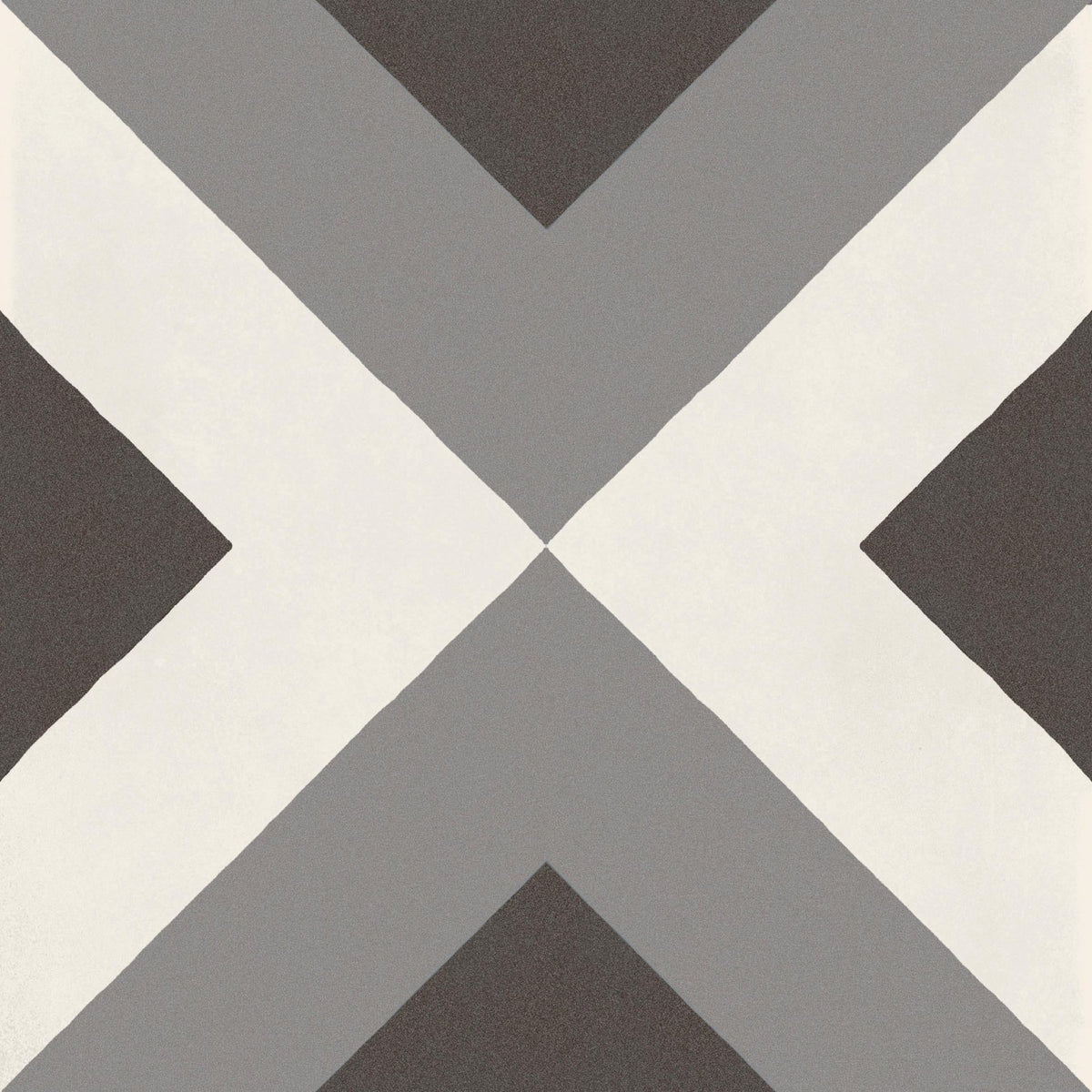 Geometric tile desegni mouk 20 x 20 cm with intersecting diagonal stripes in shades of gray and off-white