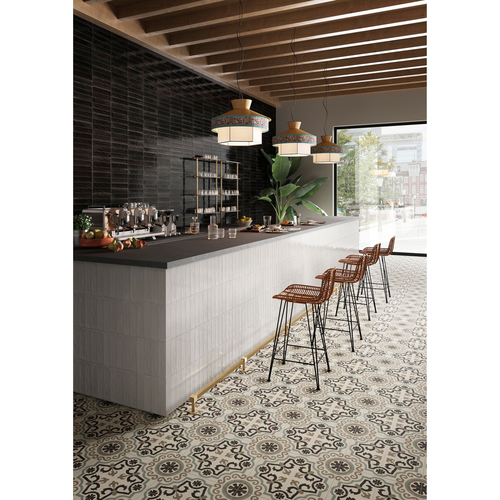 De-Segni Osso Blend 12 Wall & Floor Tile 20x20cm in a bathroom setting
