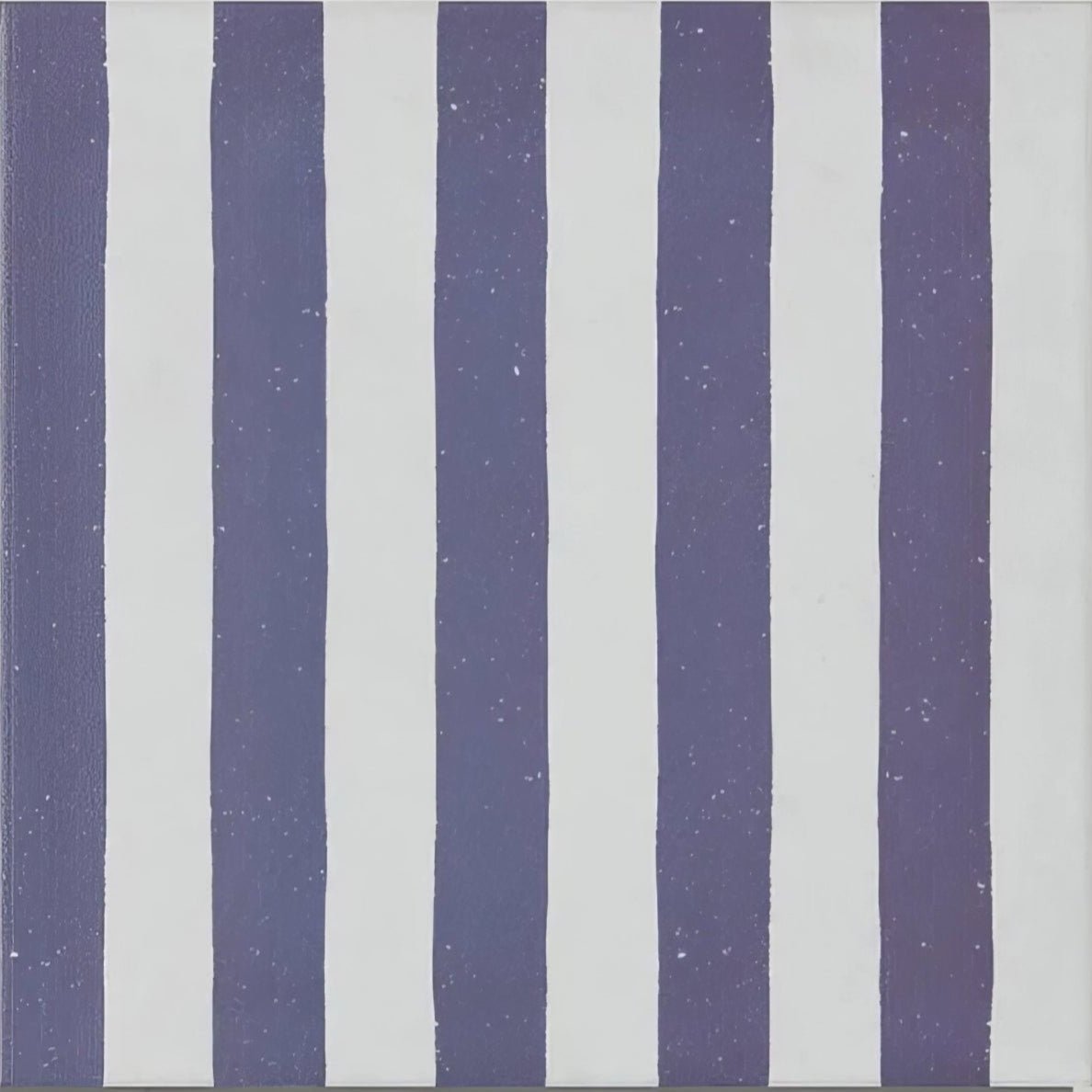 Deck chair porcelain royal blue with purple and white vertically striped canvas and textured speckled finish