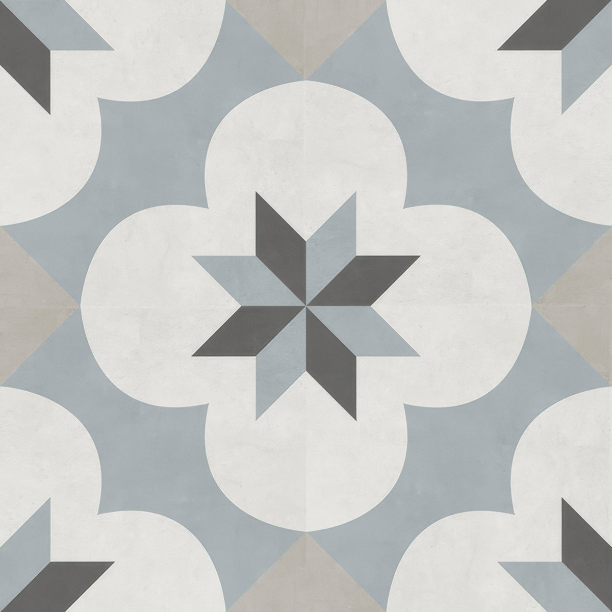 Decorata 09 Patterned 15 x 15cm Tile - Porcelain - Grey